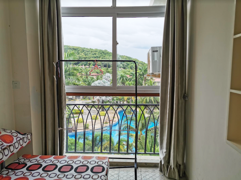 view balcony living room apartment accommodation yalong bay sanya china asia